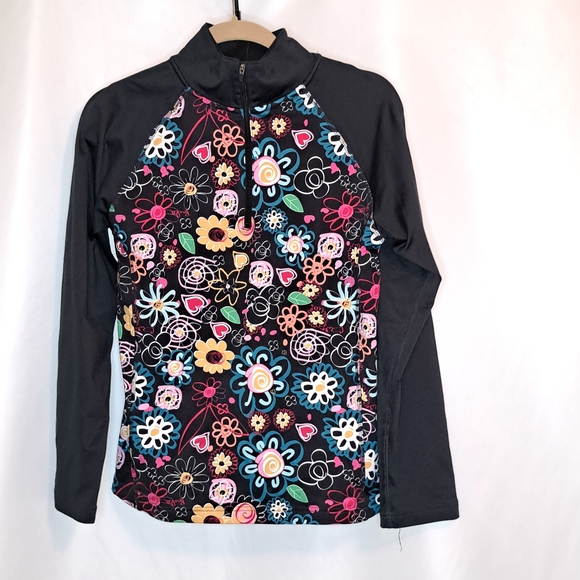 Bula Floral Print Women's Zip Top Size L #47 - Picture 1 of 6